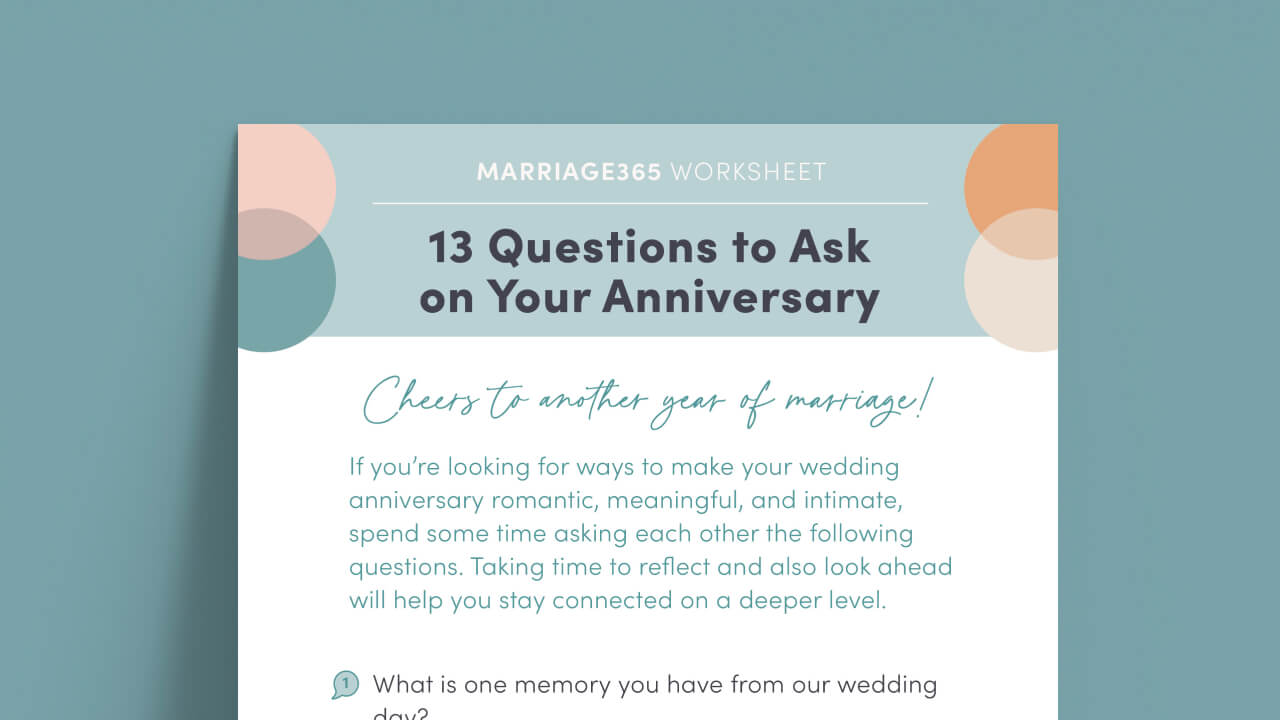 13 questions to ask on your anniversary worksheet