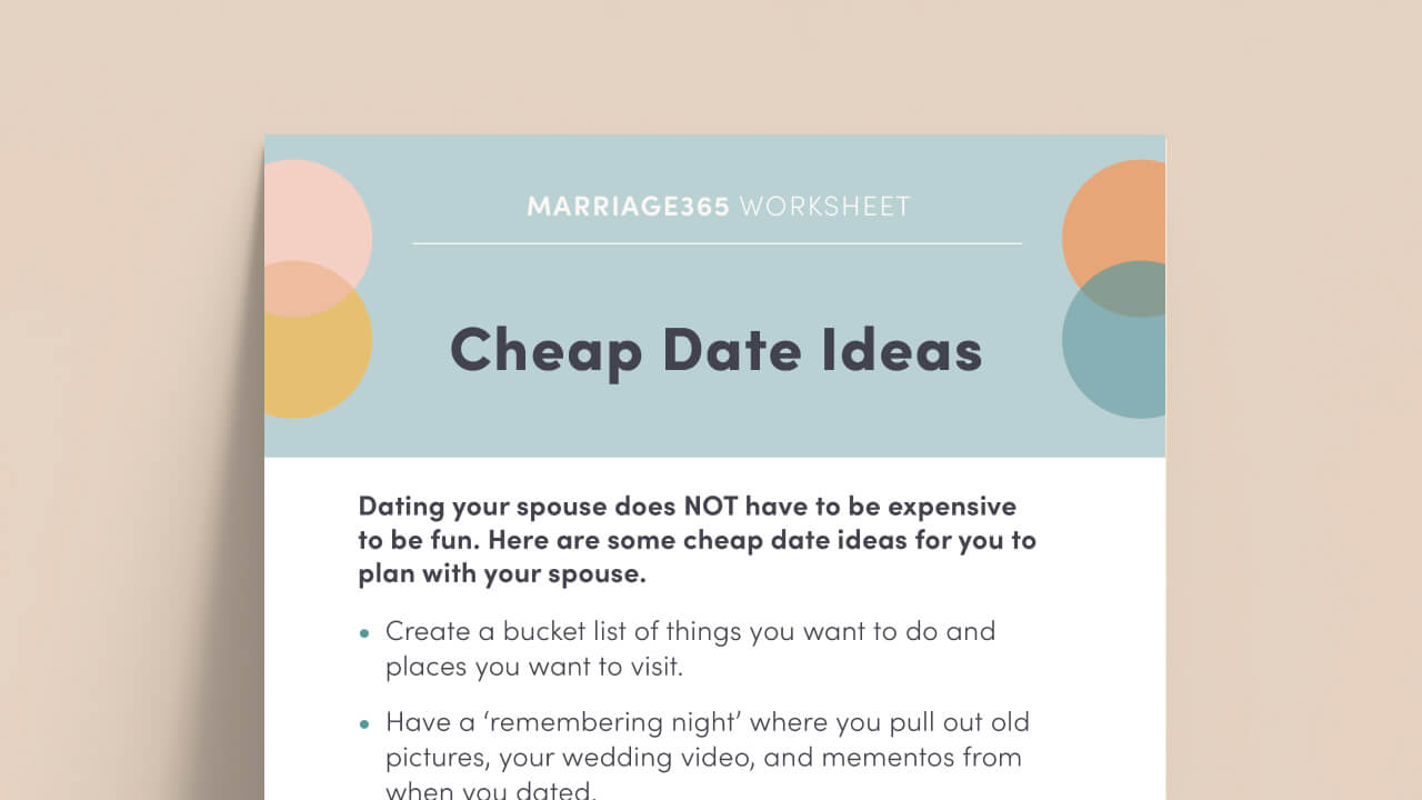 cheap date ideas worksheet