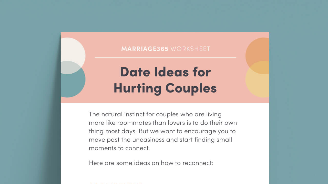 date ideas for hurting couples worksheet