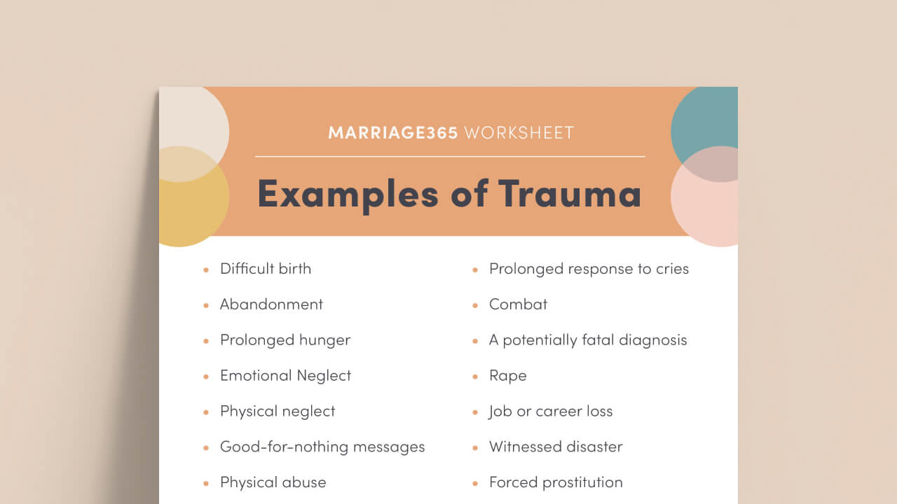 examples of trauma worksheet