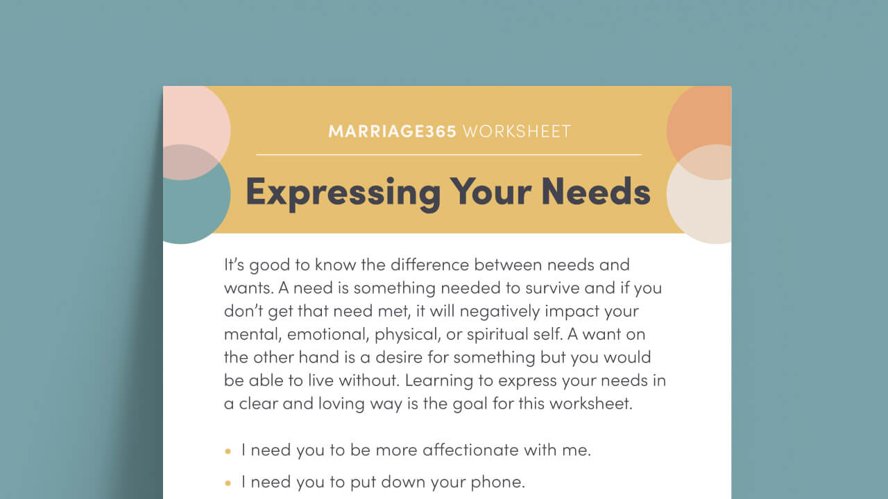 expressing your needs worksheet