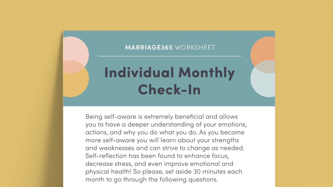 individual monthly check-in worksheet