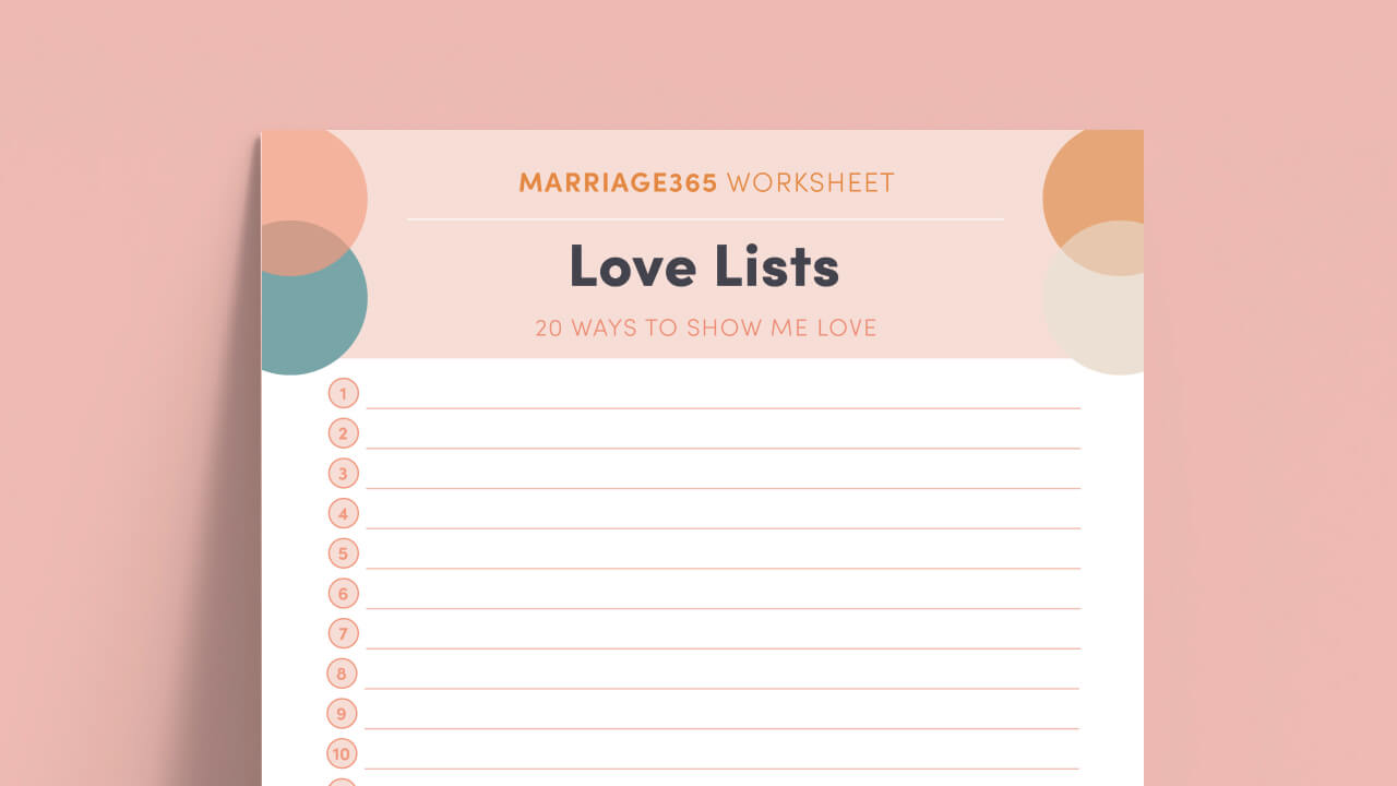 love lists worksheet