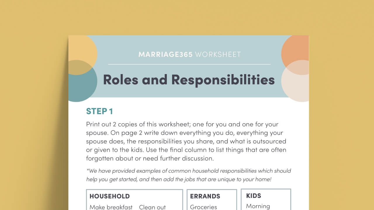 roles & responsibilities worksheet