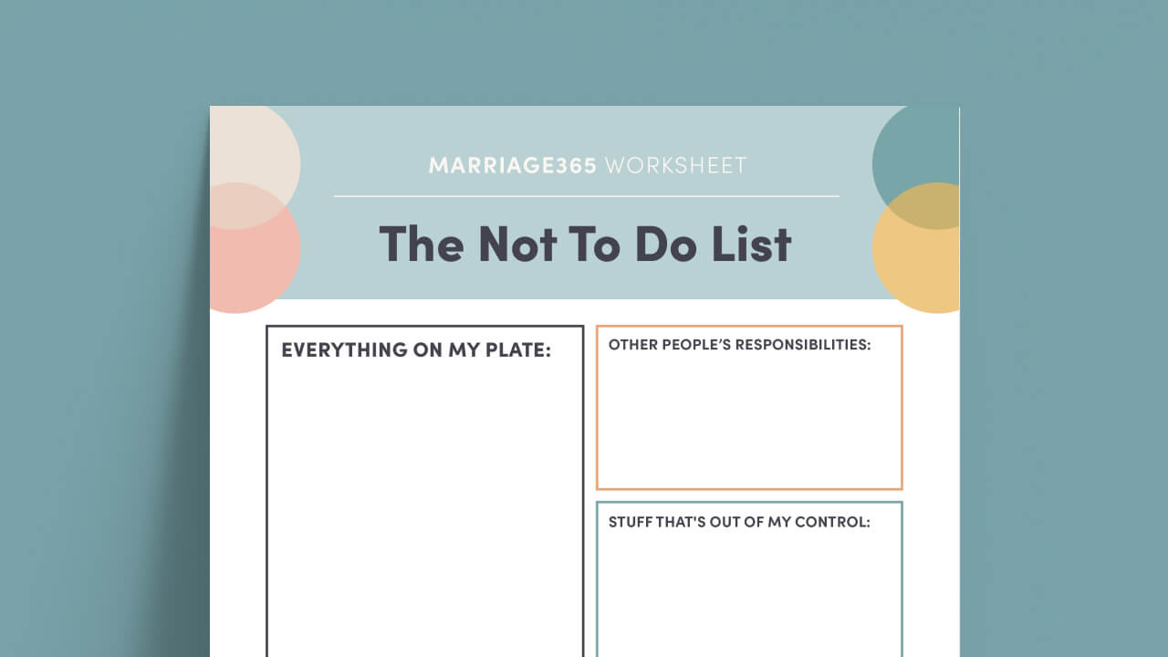 the not to do list worksheet
