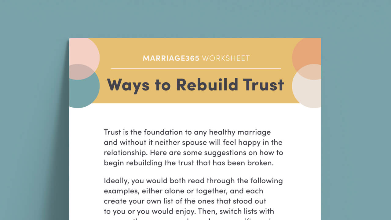 ways to rebuild trust worksheet