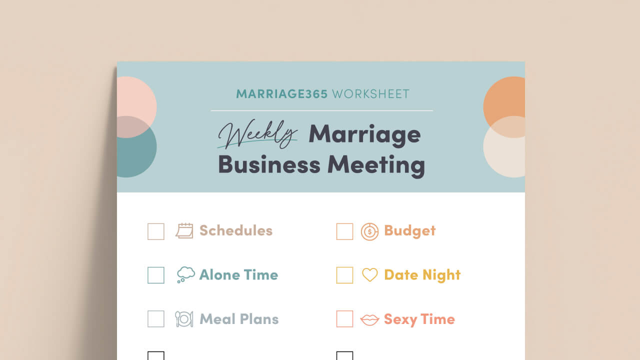 weekly marriage business meeting worksheet