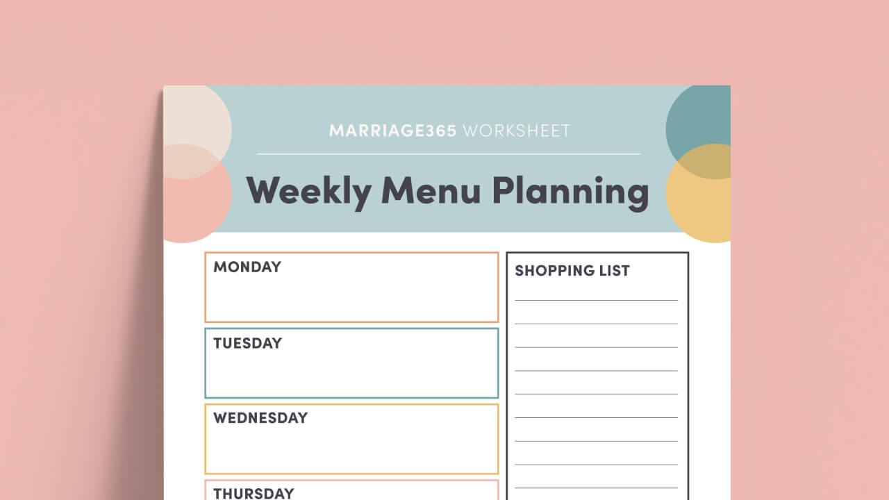 weekly menu planning worksheet