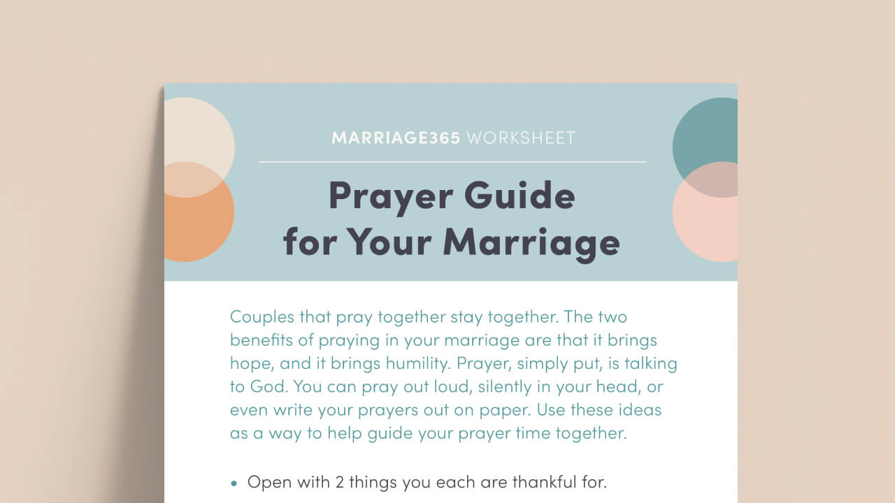 prayer guide for marriage